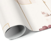 Elegant Floral Geometrisch Geschenkpapier (Rolleneckpunkt)