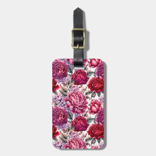 Elegant Floral Gepäckanhänger (Vorderseite vertikal)