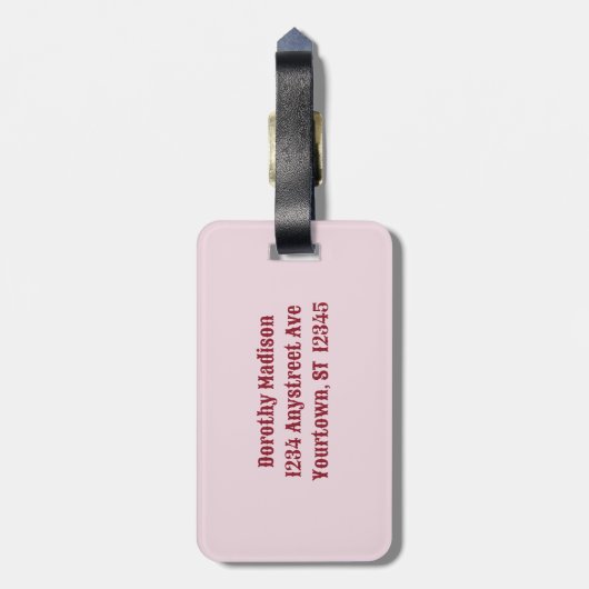 Elegant Floral Gepäckanhänger (Rückseite vertikal)