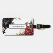 Elegant Floral Gepäckanhänger (Vorderseite horizontal)