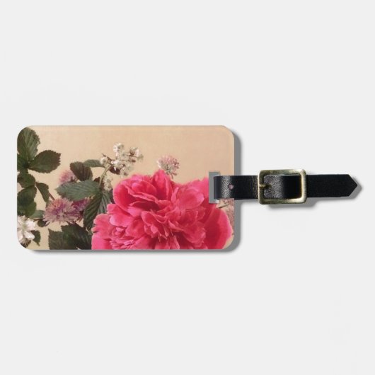 Elegant Floral Gepäckanhänger (Vorderseite horizontal)