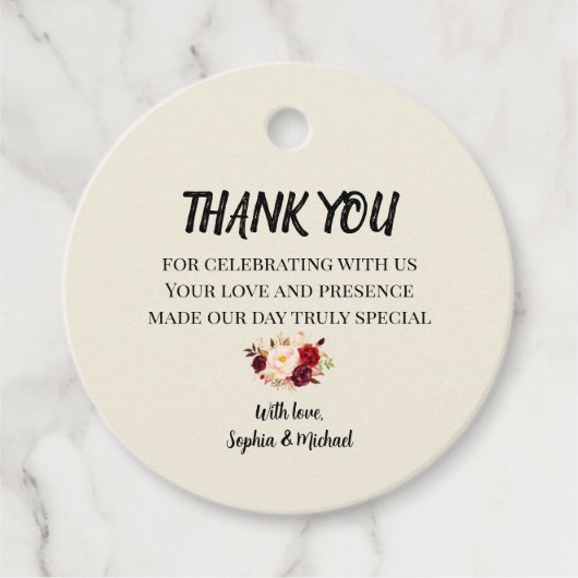 Elegant Floral Geschenkanhänger (Vorderseite)