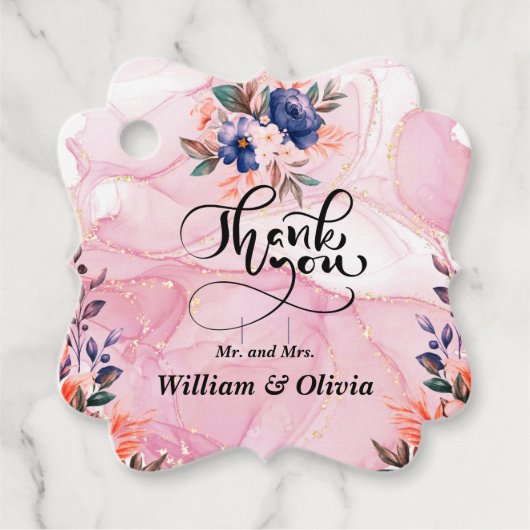 Elegant Floral Geschenkanhänger (Vorderseite)