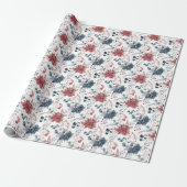 Elegant Floral Geschenkpapier (Ungerollt)