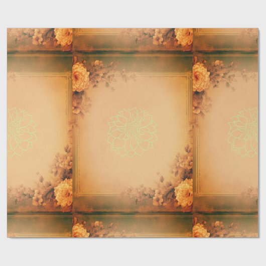 Elegant Floral Geschenkpapier (Flach)