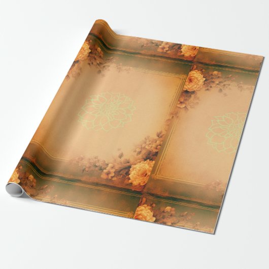 Elegant Floral Geschenkpapier (Ungerollt)