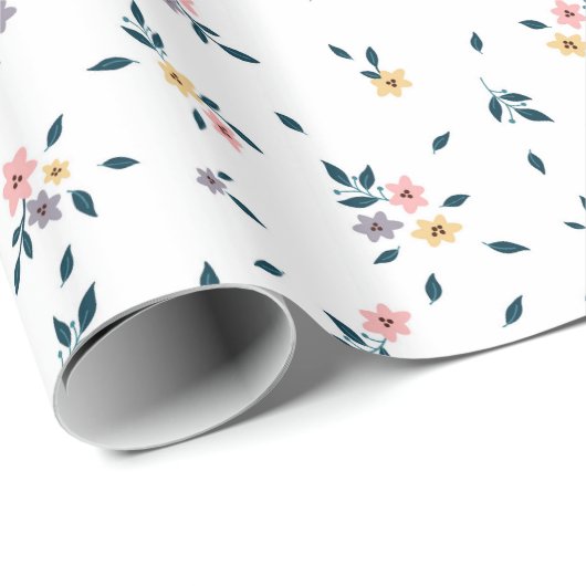 Elegant Floral Geschenkpapier (Rolleneckpunkt)
