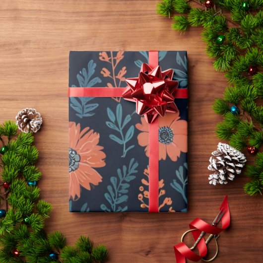 Elegant Floral Geschenkpapier (Feiertagsgeschenk)