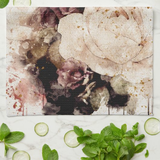 Elegant Floral Geschirrtuch (Gefaltet)