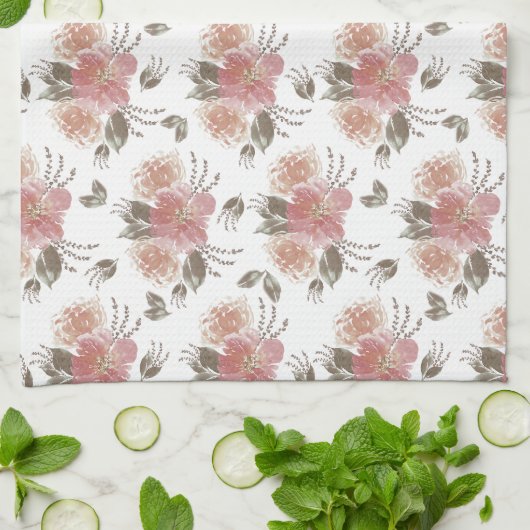 Elegant Floral Geschirrtuch (Gefaltet)