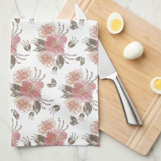 Elegant Floral Geschirrtuch (Viertel Falte)