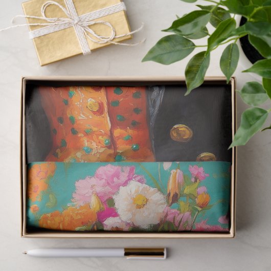 Elegant floral Giraffe Decoupage Seidenpapier (Geschenk)