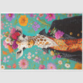 Elegant floral Giraffe Decoupage Seidenpapier (Vorderseite)