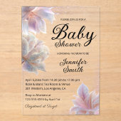 elegant floral glitters luxury girl baby shower acryleinladungen (Vorderseite)