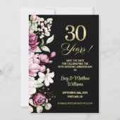 Elegant Floral Gold 30th Wedding Anniversary   Save The Date (Vorderseite)