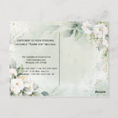 Elegant Floral Gold Green Beruflich Danke Postkarte (Rückseite)