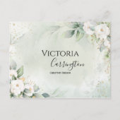 Elegant Floral Gold Green Beruflich Danke Postkarte (Vorderseite)