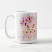 Elegant Floral Gold Monogram | Name & Initial Kaffeetasse (Links)