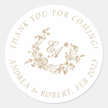 Elegant Floral Gold Vielen Dank für Ihr Kommen