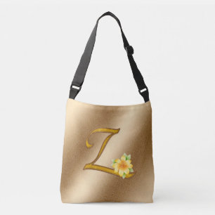 Elegant Floral Gold Z Tragetaschen Mit Langen Trägern