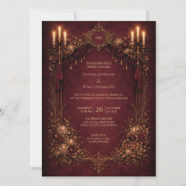 Elegant floral gothic halloween wedding Invitation Einladung