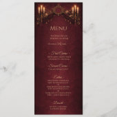 Elegant floral Gothic Halloween Wedding Menu Menükarte (Vorderseite)