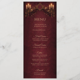 Elegant floral Gothic Halloween Wedding Menu Menükarte