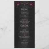 Elegant floral Gothic Halloween Wedding Menu Menükarte (Vorderseite)