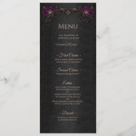 Elegant floral Gothic Halloween Wedding Menu Menükarte