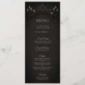 Elegant floral Gothic Halloween Wedding Menu Menükarte (Vorderseite)