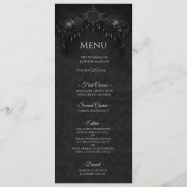 Elegant floral Gothic Halloween Wedding Menu Menükarte