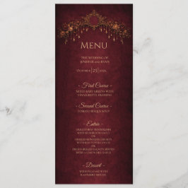 Elegant floral Gothic Halloween Wedding Menu Menükarte