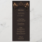 Elegant floral Gothic Halloween Wedding Menu Menükarte (Vorderseite)