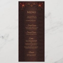 Elegant floral Gothic Halloween Wedding Menu Menükarte