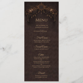 Elegant floral Gothic Halloween Wedding Menu Menükarte