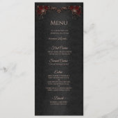 Elegant floral Gothic Halloween Wedding Menu Menükarte (Vorderseite)