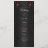Elegant floral Gothic Halloween Wedding Program Menükarte (Vorderseite)
