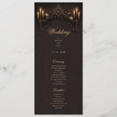 Elegant floral Gothic Halloween Wedding Program Menükarte (Vorderseite)