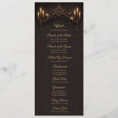 Elegant floral Gothic Halloween Wedding Program Menükarte (Rückseite)