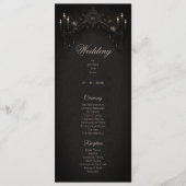 Elegant floral Gothic Halloween Wedding Program Menükarte (Vorderseite)
