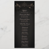 Elegant floral Gothic Halloween Wedding Program Menükarte (Rückseite)