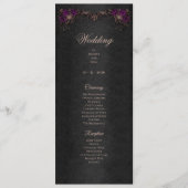 Elegant floral Gothic Halloween Wedding Program Menükarte (Vorderseite)