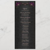 Elegant floral Gothic Halloween Wedding Program Menükarte (Rückseite)