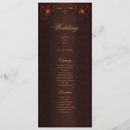 Elegant floral Gothic Halloween Wedding Program Menükarte