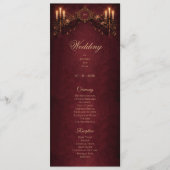 Elegant floral Gothic Halloween Wedding Program Menükarte (Vorderseite)