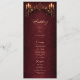 Elegant floral Gothic Halloween Wedding Program Menükarte