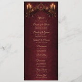 Elegant floral Gothic Halloween Wedding Program Menükarte (Rückseite)