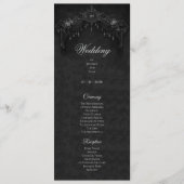 Elegant floral Gothic Halloween Wedding Program Menükarte (Vorderseite)