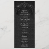 Elegant floral Gothic Halloween Wedding Program Menükarte (Rückseite)