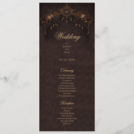 Elegant floral Gothic Halloween Wedding Program Menükarte